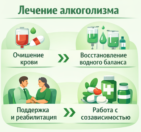 лечение алкоголизма в Жуковском этапы
